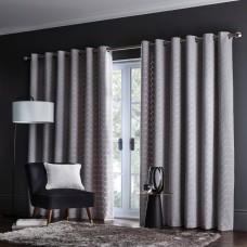 Studio G Lucca Silver Eyelet Curtains and Cushion